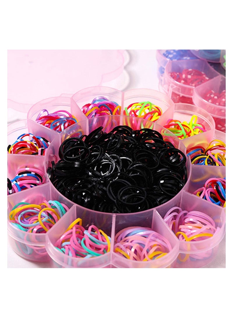 ORiTi Hair Tie Elastic Rubber Bands 1Box 800PC Multicolor Hair Ponytail Holder Band for Baby Kids Girls - Image 2
