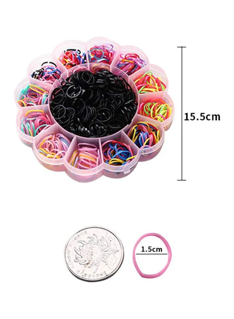 ORiTi Hair Tie Elastic Rubber Bands 1Box 800PC Multicolor Hair Ponytail Holder Band for Baby Kids Girls - Image 4