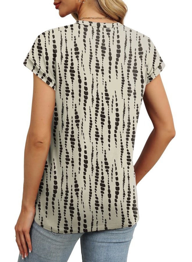 Alaroo Womens Summer Tops Short Sleeve Shirts Crew Neck Cute Trendy Tunic Blouses (S-3XL), Print 22, S - Image 4