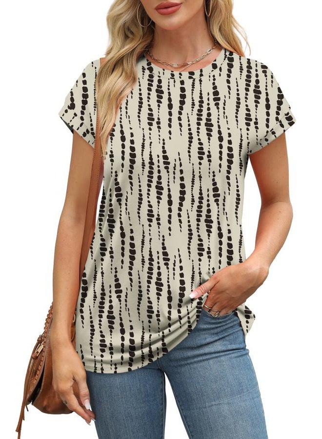 Alaroo Womens Summer Tops Short Sleeve Shirts Crew Neck Cute Trendy Tunic Blouses (S-3XL), Print 22, S - Image 2