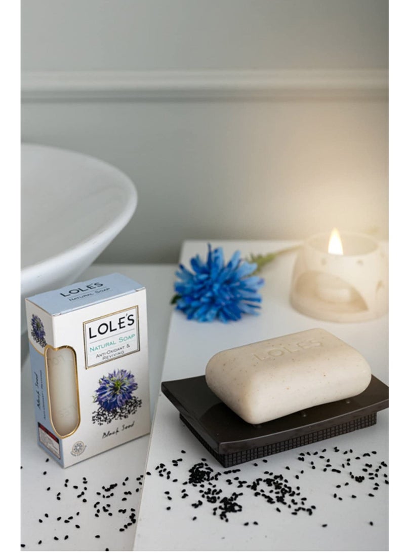 LOLE'S Luxury Pure Natural Soap, Black Seed Beauty Bar, Detox & Deep Cleansing Face and Body Care - Vitamin E, SLS-Free, Crisp & Fresh Touch, 100% Vegetable, No Animal Fat, Pack of 2 x 150g - Image 5