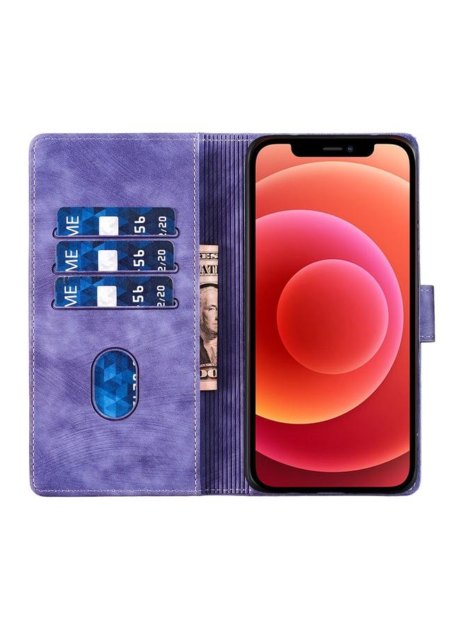 زبون جراب هاتف iPhone 12 من الجلد المنقوش على شكل قلب وقط - Image 5