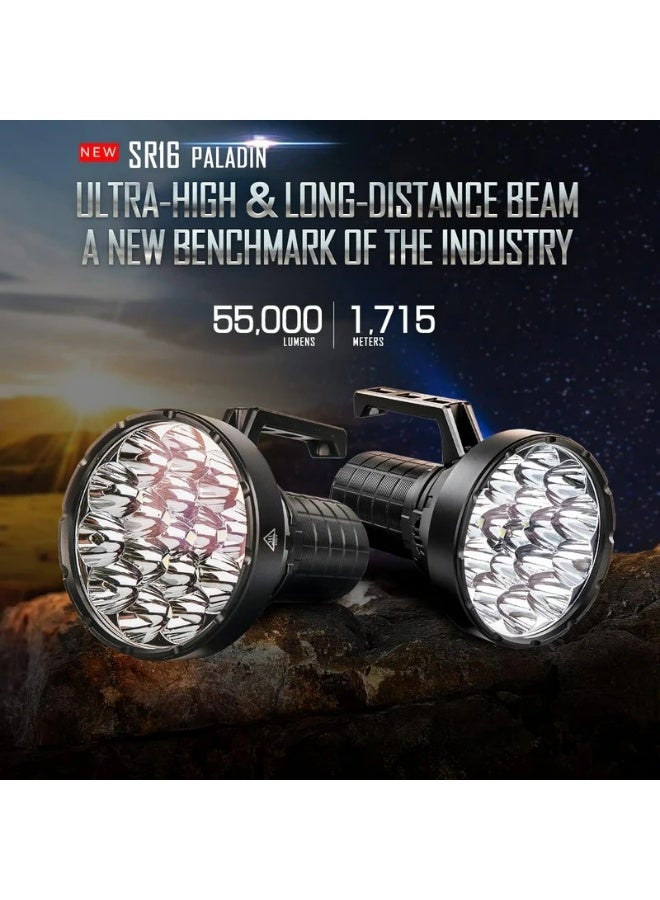 IMALENT SR16 55000 Lumens Rechargeable Flashlight, Ultra Bright LED Searchlight with 1715m Beam Distance, High Power Tactical Torch with Multiple Modes for Outdoor, Camping, Emergency - Image 2
