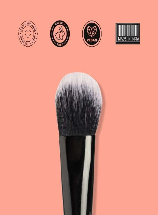Cuffs N Lashes F013 Deep Angled Foundation Brush | High Performance Makeup Brush with Ultra-Soft Bristles | Handmade in India | Cruelty-Free | Professional Liquid Cream Foundation Blending Tool - Image 4