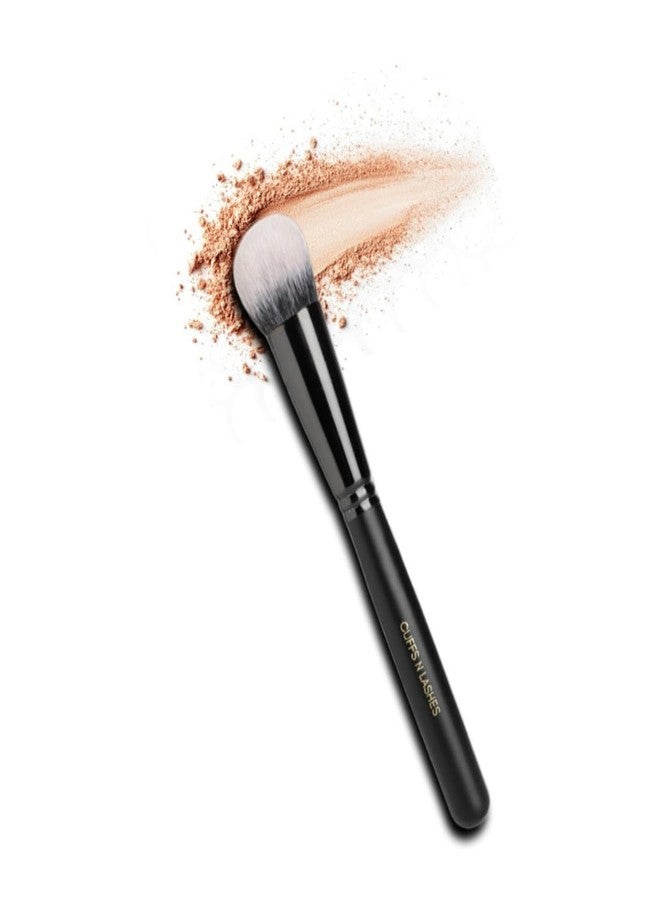 Cuffs N Lashes F013 Deep Angled Foundation Brush | High Performance Makeup Brush with Ultra-Soft Bristles | Handmade in India | Cruelty-Free | Professional Liquid Cream Foundation Blending Tool - Image 1