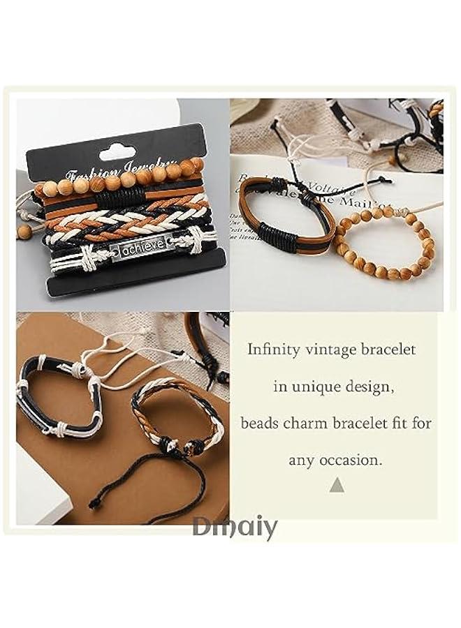 Arabest Leather Boho Bracelets Braided Beaded Bracelet Hemp Rope Stackable Bracelets for Men Women and Teenage  - Image 4