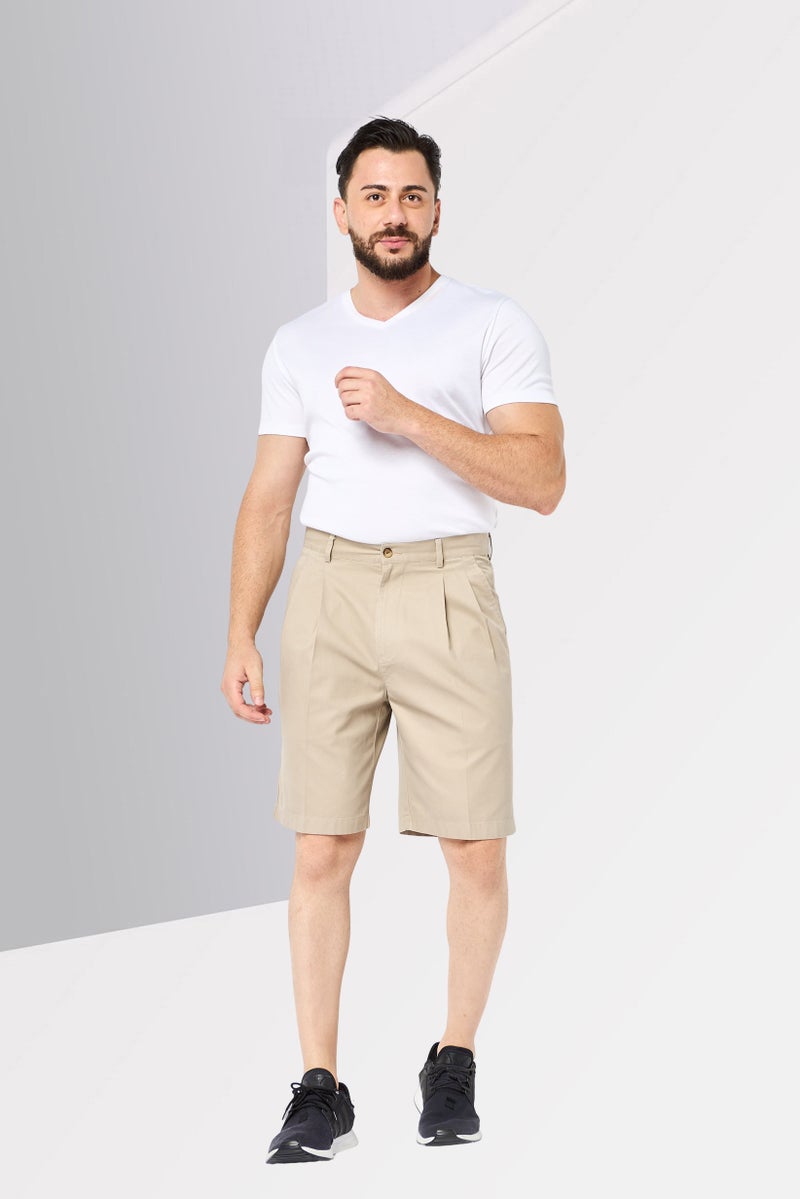 Greg Norman Men Sportswear Fit Golf Shorts, Dark Beige  - Image 2