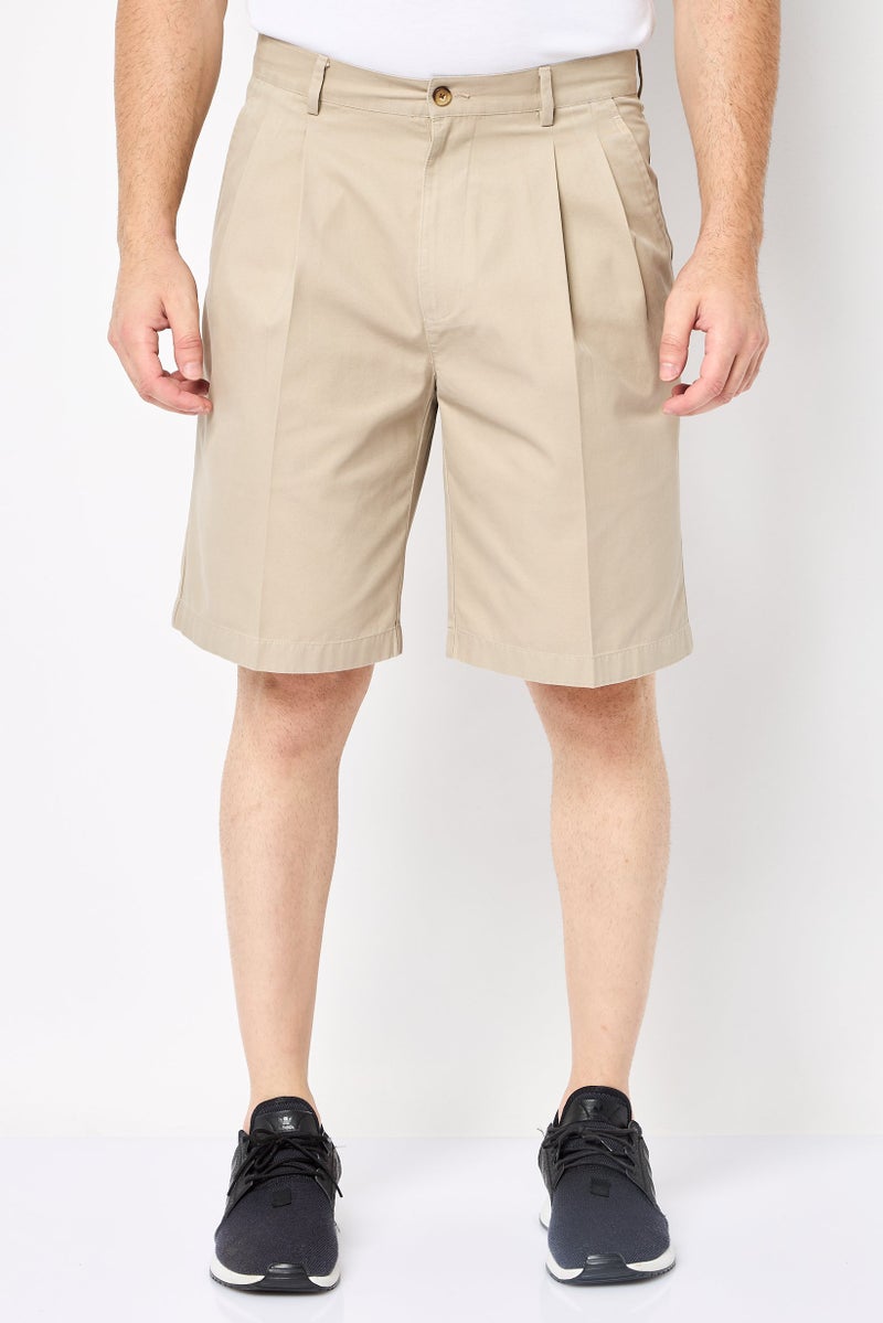 Greg Norman Men Sportswear Fit Golf Shorts, Dark Beige  - Image 1
