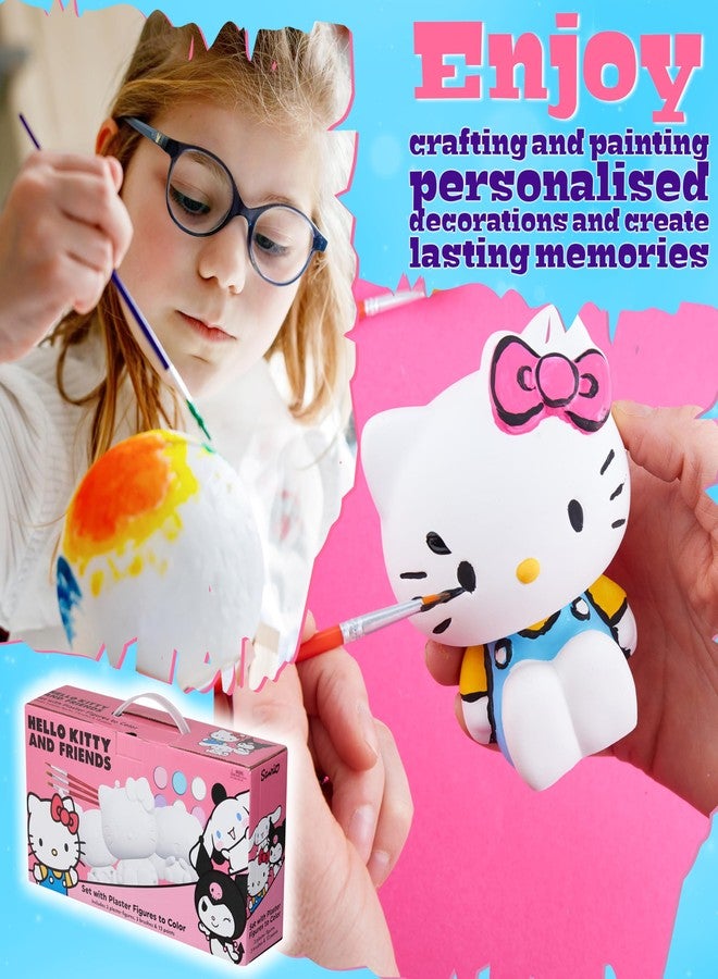 Get Trend Hello Kitty Paint Your Own Set for Kids & Girls, Plaster Figurines, Watercolours & Paint Brushes Set, Kawaii Kuromi DIY Arts & Crafts Gifts (Multi Hello Kitty) - Image 3