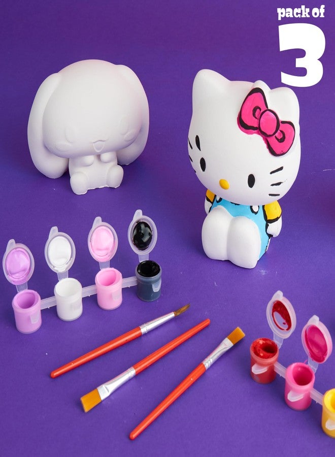 Get Trend Hello Kitty Paint Your Own Set for Kids & Girls, Plaster Figurines, Watercolours & Paint Brushes Set, Kawaii Kuromi DIY Arts & Crafts Gifts (Multi Hello Kitty) - Image 4