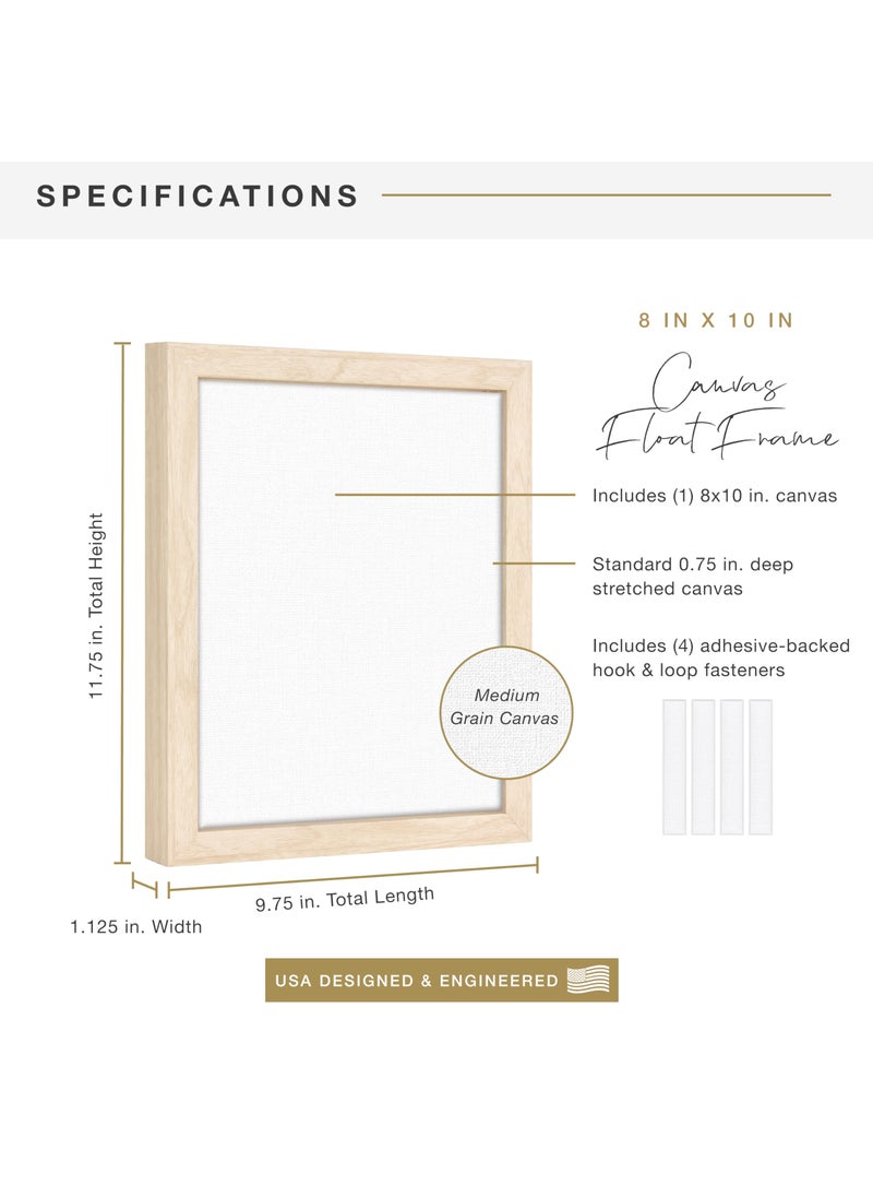 MCS MCS Floating Frame with Canvas Included  Art Frames for Canvas Paintings with Adhesive Fasteners and Hanging Hardware  Natural Woodgrain  8 x 10 Inch  - Image 3
