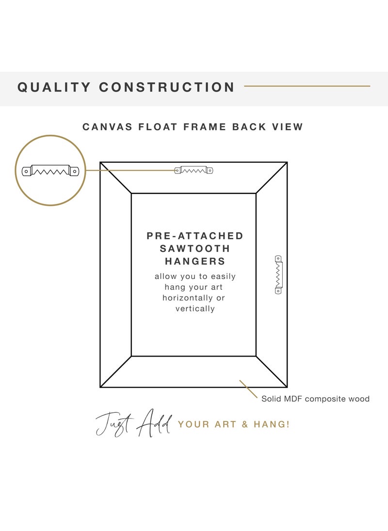 MCS MCS Floating Frame with Canvas Included  Art Frames for Canvas Paintings with Adhesive Fasteners and Hanging Hardware  Natural Woodgrain  8 x 10 Inch  - Image 5