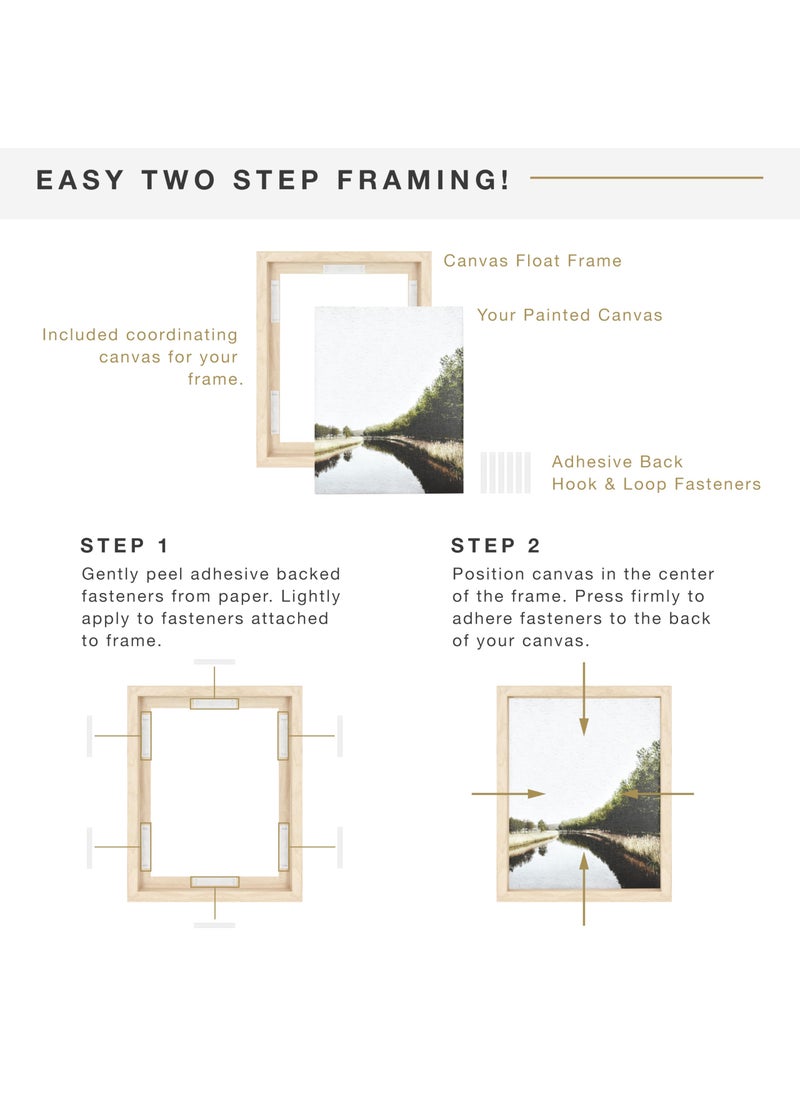 MCS MCS Floating Frame with Canvas Included  Art Frames for Canvas Paintings with Adhesive Fasteners and Hanging Hardware  Natural Woodgrain  8 x 10 Inch  - Image 4
