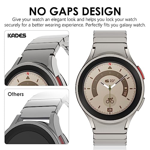 KADES Stainless Steel Band Compatible with Galaxy Watch 7654 40mm44mm 6 Classic 43mm47mm 5 Pro 45mm 4 Classic 42mm46mm No Gap Solid Stainless Steel Band Titanium - Image 3