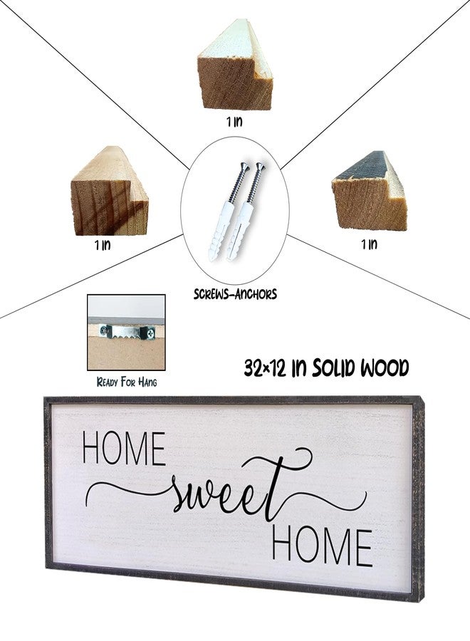 Surfapans Home Sweet Home Sign 32”X12”Above Couch Sign Living Room Signs Home Sweet Home Wood Sign Family Room Signs Mothers Day Gift (Black) - Image 2