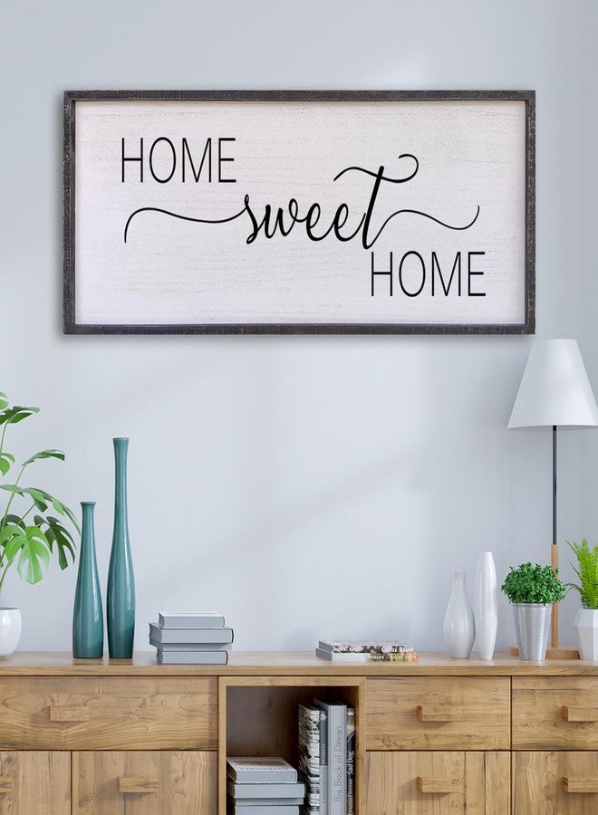 Surfapans Home Sweet Home Sign 32”X12”Above Couch Sign Living Room Signs Home Sweet Home Wood Sign Family Room Signs Mothers Day Gift (Black) - Image 1