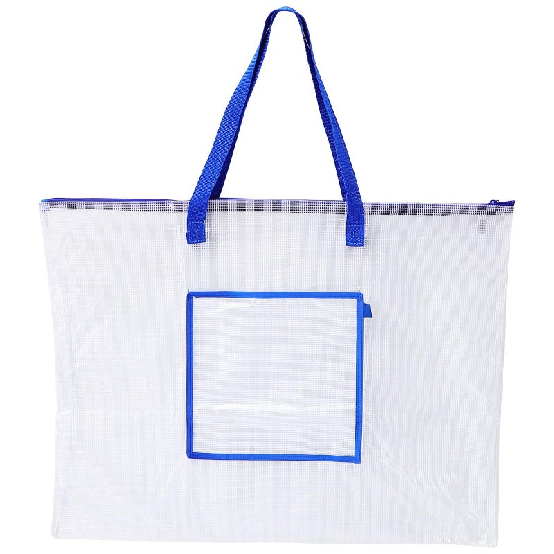 Minkissy Art Portfolio Bag with Zipper Handle Blue Large Storage Organizer for Supplies - Image 2