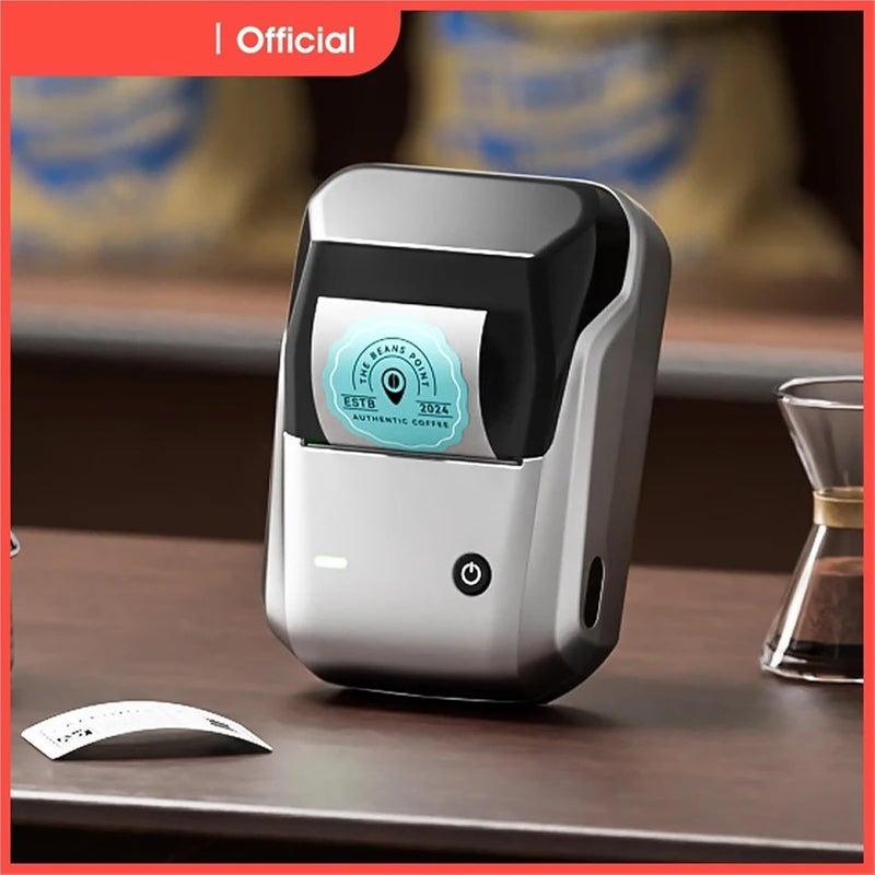 Handheld Industrial Label Printer, B1 Portable Thermal Printer with Tapes 2 Inch Adhesive Label Mini Bluetooth Sticker Maker Support Smartphones(B1-Light-Blue) - Image 3