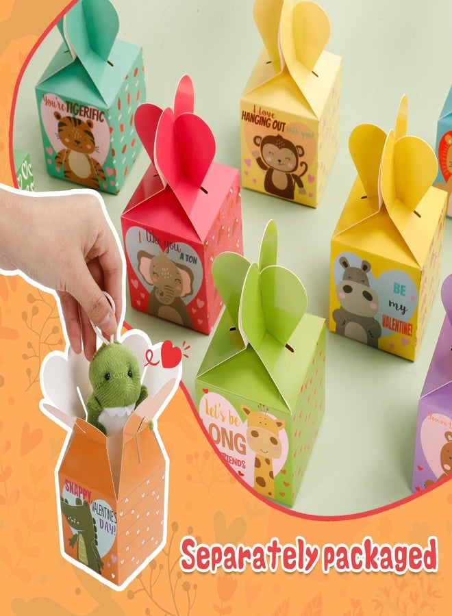 ATFUNSHOP Valentines Day Gifts for Kids with Animal Plush Toys 30 Pack Valentines Mini Keychains and Heart Gift Box in Bulk Exchange for Toddlers Girls Boys School Class Classroom Party Favors - Image 2