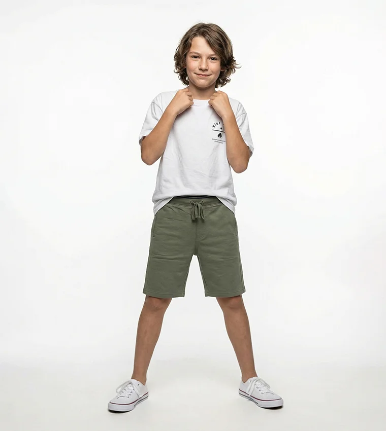 Beverly Hills Polo Club Bhpc Kids Olive Knit Shorts