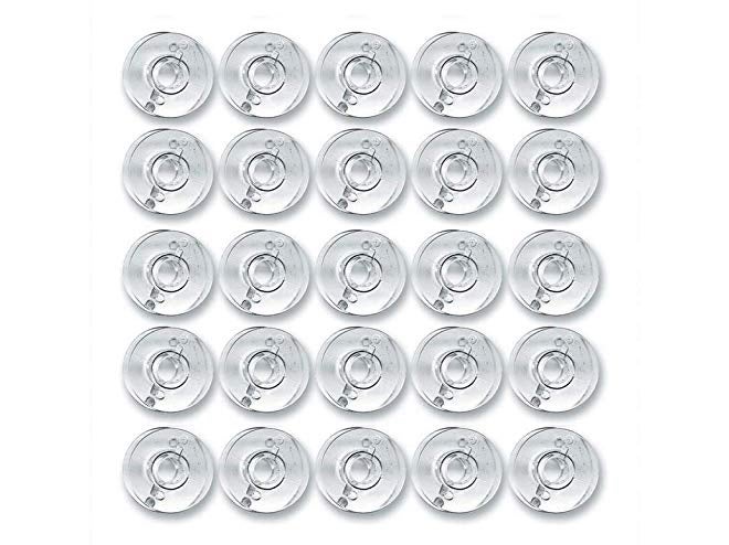 New Plastic Bobbins Set of 50 Pieces transpatent for Any Automatic Sewing Machines Singer Usha Brother etc (50) White Transparent