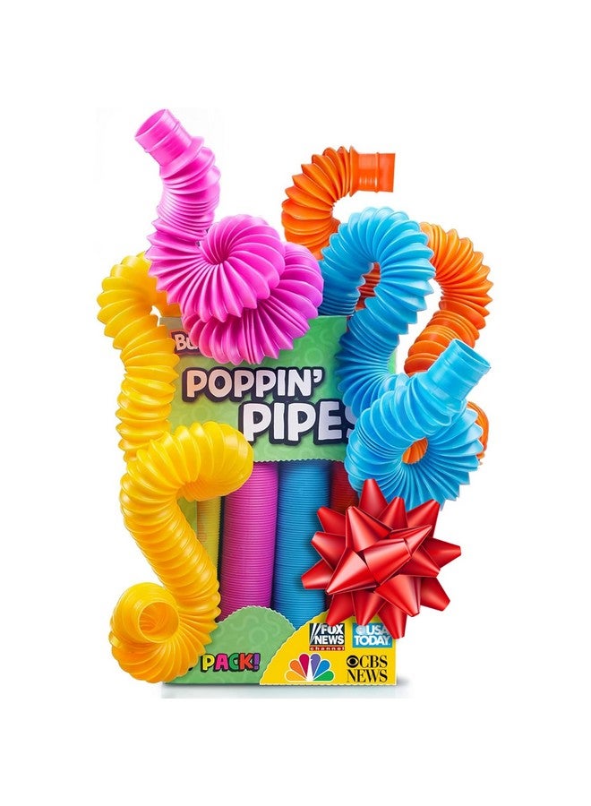 BUNMO Stocking Stuffers for Kids - Pop Tubes - Sensory Toys - Stocking Stuffers - Toddler Toys - Imaginative Play & Stimulating Creative Learning - Stocking Stuffers for Toddlers 3+ - 8 Pack Large - Image 1
