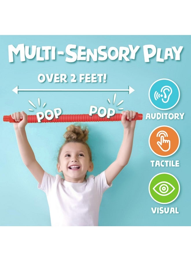 BUNMO Stocking Stuffers for Kids - Pop Tubes - Sensory Toys - Stocking Stuffers - Toddler Toys - Imaginative Play & Stimulating Creative Learning - Stocking Stuffers for Toddlers 3+ - 8 Pack Large - Image 3
