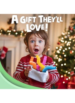 BUNMO BUNMO Stocking Stuffers for Kids - Pop Tubes - Sensory Toys - Stocking Stuffers - Toddler Toys - Imaginative Play & Stimulating Creative Learning - Stocking Stuffers for Toddlers 3+ - 8 Pack Large  - Image 2