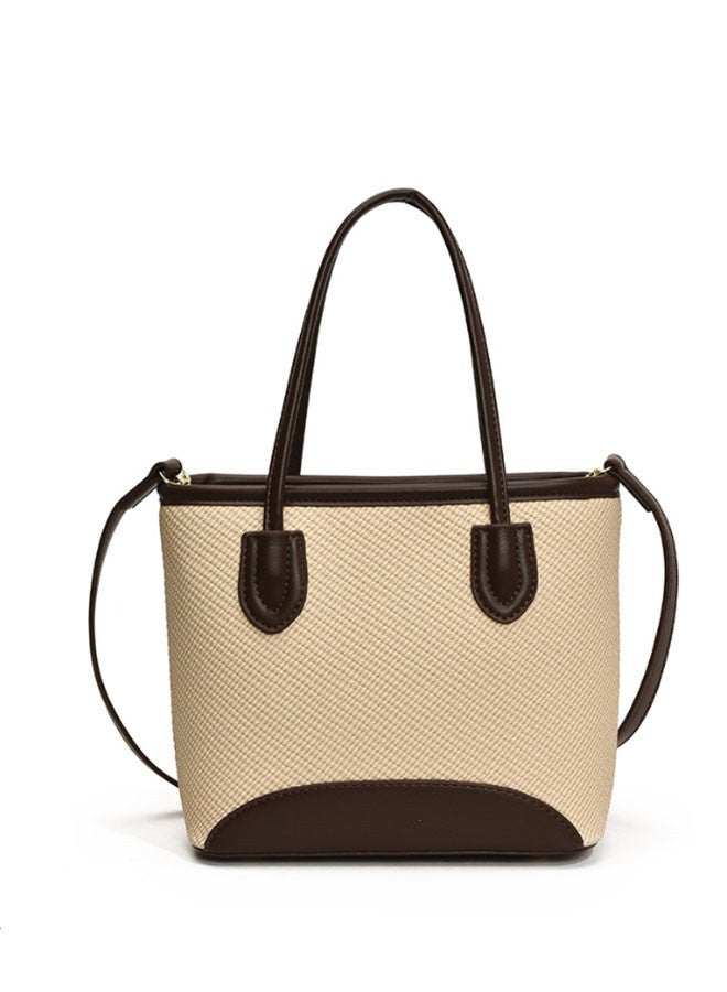 JCB CHIC حقيبة كتف جلدية من جلد البولي يوريثان متعدد الاستخدامات للسيدات، حقيبة كتف مائلة متقاطعة منفردة ذات سعة كبيرة أنيقة (568 أسود بني) - Image 1