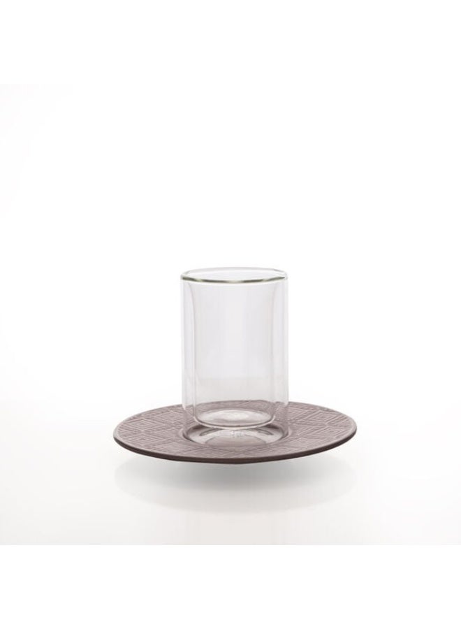 Dallaty Brown Porcelain And Glass Tea And Coffee Cups Set 18 Pcs - Image 2