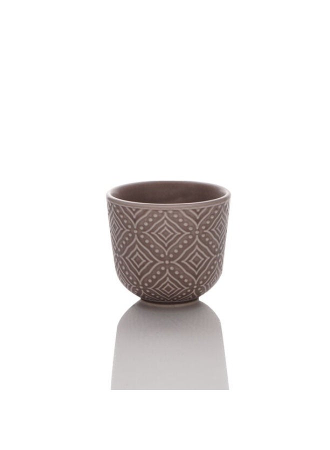 Dallaty Brown Porcelain And Glass Tea And Coffee Cups Set 18 Pcs - Image 3