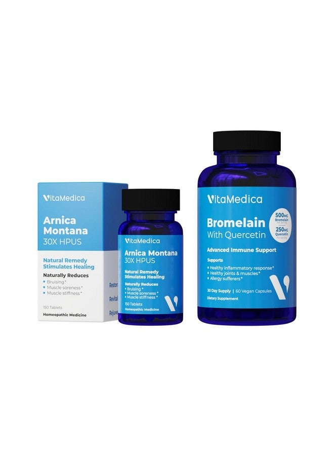 VitaMedica | Arnica Montana 30X and Bromelain with Quercetin Bundle | Arnica Montana | Bromelain | Quercetin | Recovery Bundle | Plant Based | Made in USA - Image 1