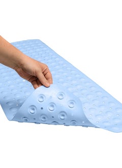 Mishrit Mishrit silicone Extra Long Non-Slip Bath Mat with Drain Holes and Suction Cups (40 x16 Inch ) for Bathroom with Machine Washable  - Image 1