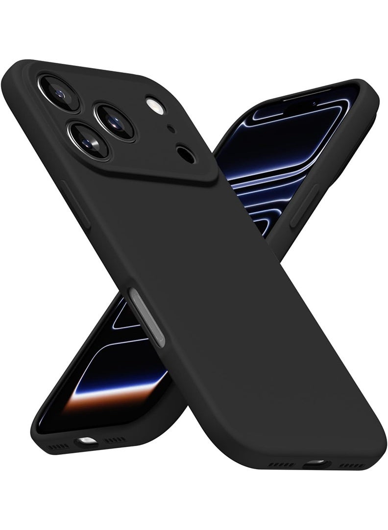 Case Up Compatible with Apple iPhone 17 Pro  Case, Soft  Premium Liquid Silicone 【Anti-Scratch Microfiber Lining】 Shockproof Protective Slim Phone Cover Black - Image 1