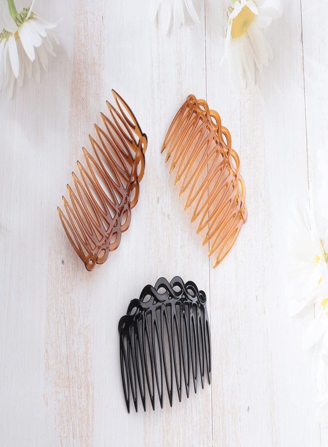 Ruwado French Hair Side Comb 6 Pcs Chic Elegant Plastic Twist Hair Clip Vintage Flexible Cellulose Non Slip Styling Combs for Women Girls Fine Hair Accessories Parties Bridal Wedding Veil Supplies - Image 5