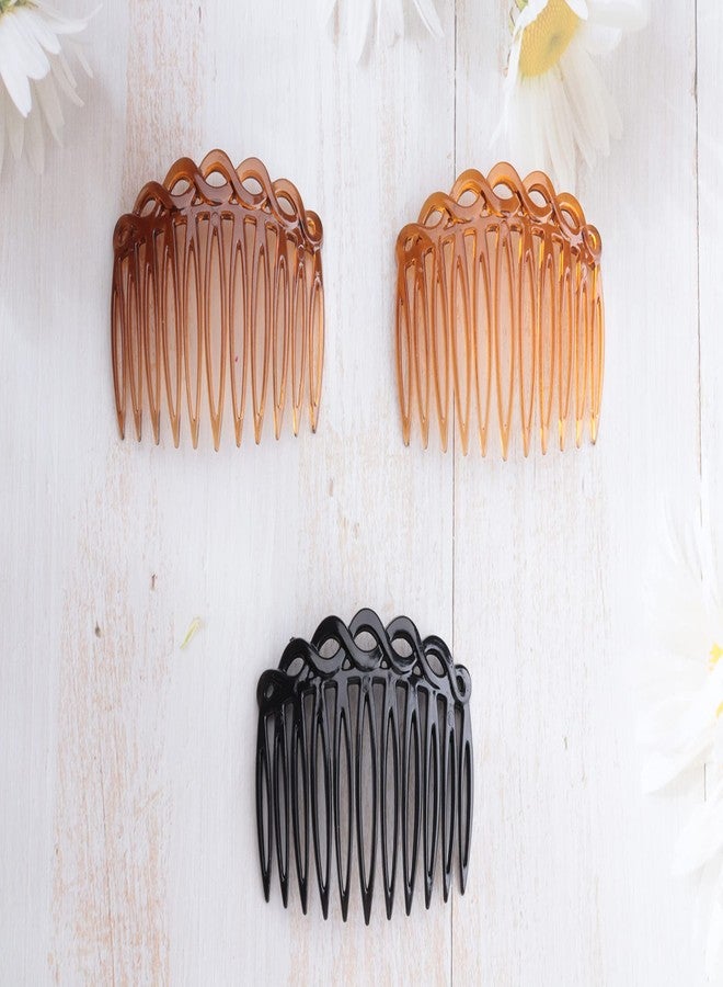 Ruwado French Hair Side Comb 6 Pcs Chic Elegant Plastic Twist Hair Clip Vintage Flexible Cellulose Non Slip Styling Combs for Women Girls Fine Hair Accessories Parties Bridal Wedding Veil Supplies - Image 4