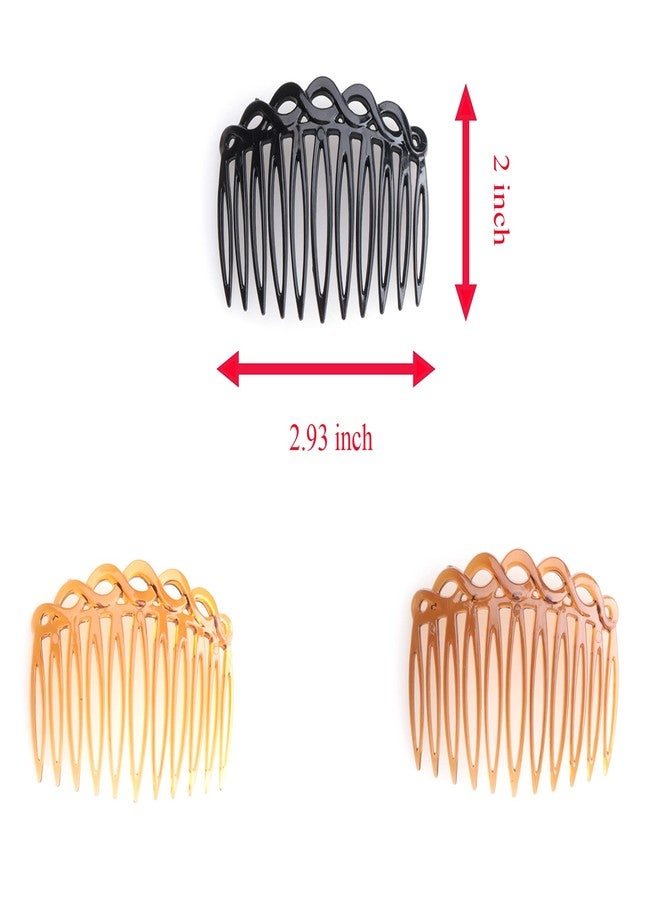 Ruwado French Hair Side Comb 6 Pcs Chic Elegant Plastic Twist Hair Clip Vintage Flexible Cellulose Non Slip Styling Combs for Women Girls Fine Hair Accessories Parties Bridal Wedding Veil Supplies - Image 2