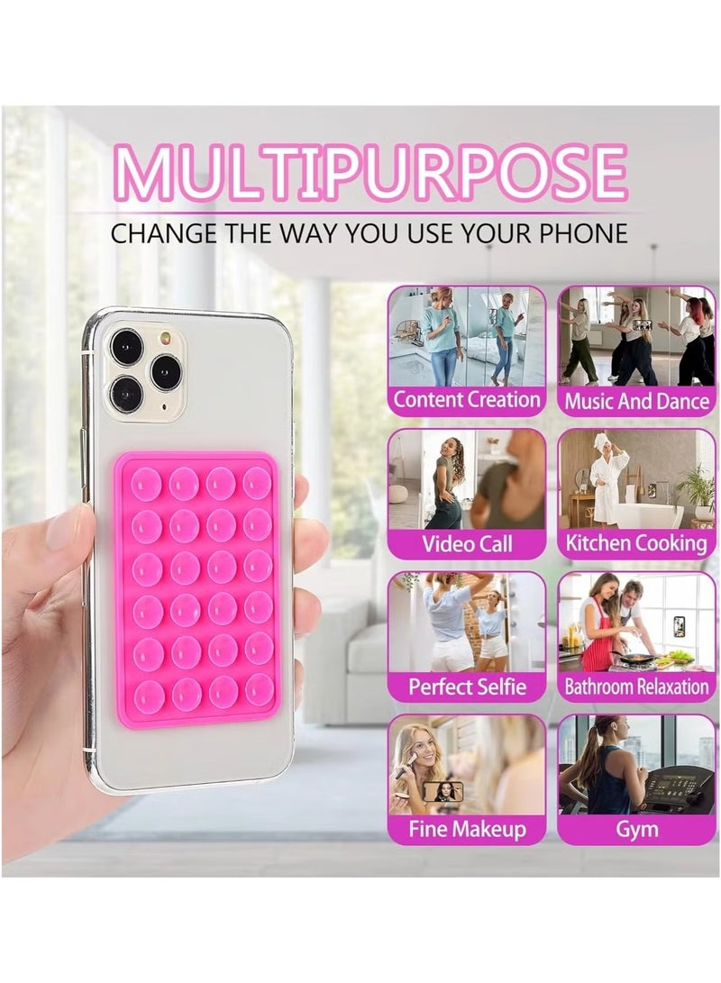 جراب هاتف من السيليكون الماص، قبضة لاصقة غير قابلة للانزلاق للهاتف المحمول لحامل قوي للصور الشخصية ومقاطع الفيديو (أرجواني) - Image 4