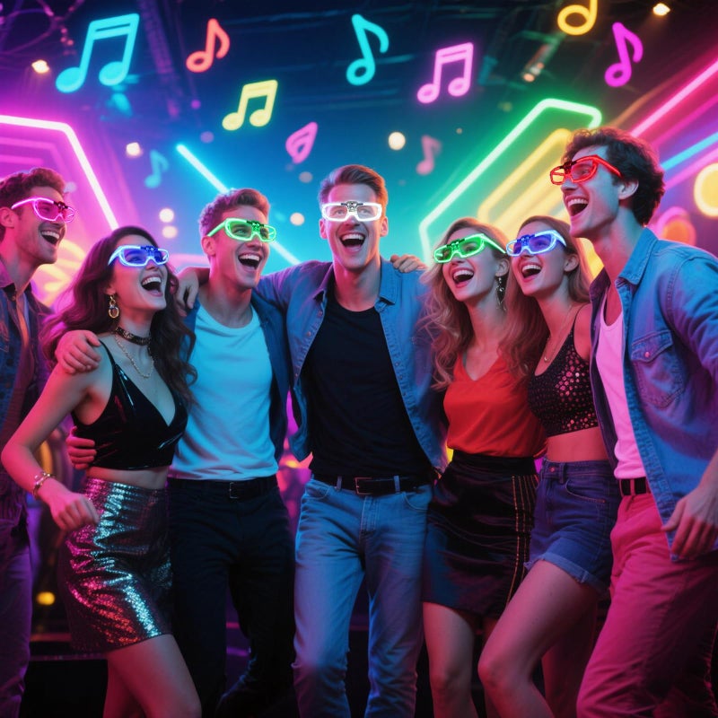 FathiSooc 28 Packs LED Glasses 5 neon color 3 Light Modes Glow Sticks Light Up GlassesGlow In The Dark Party Supplies Favors for Kids Adults Flashing toy fit Valentines Day Easter Christmas Halloween Birthday - Image 3