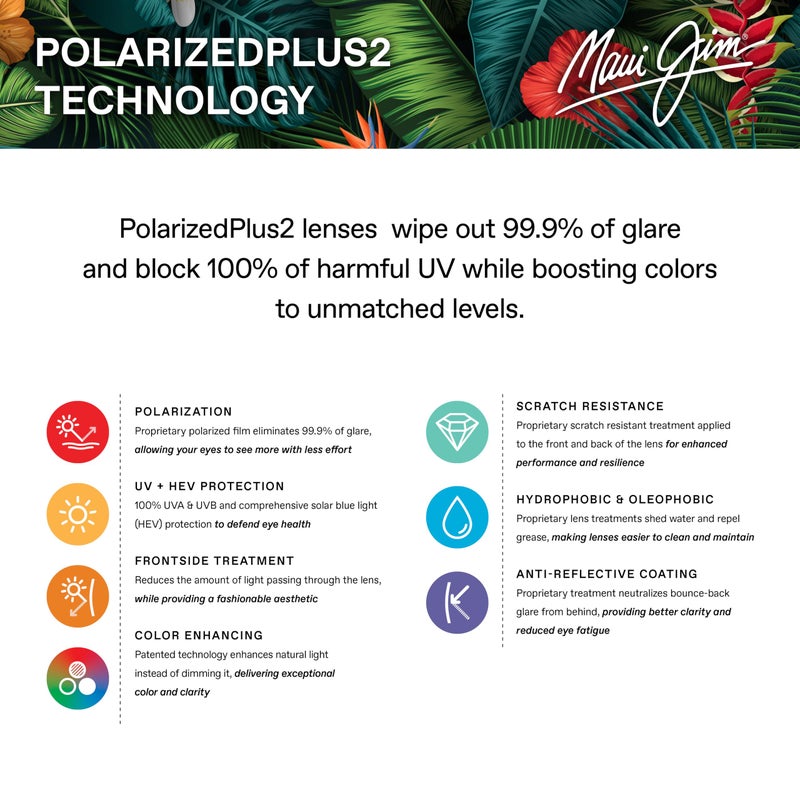 MAUI JIM نظارات شمسية بولارية للرجال والنساء من ماوي جيم بيهائي، مطاط أسود غير لامع/هاواي زرقاء، كبيرة - Image 4