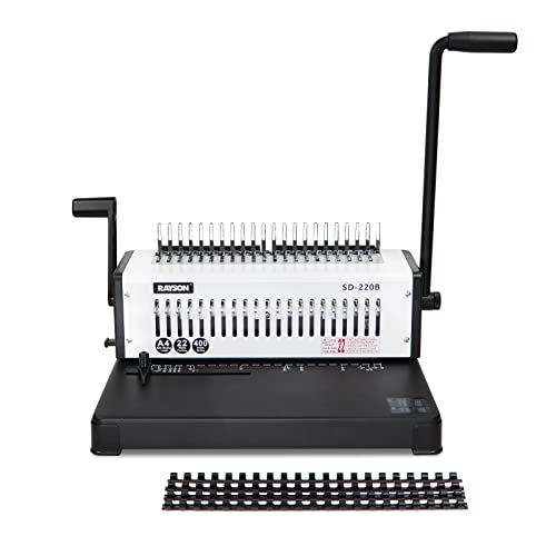 Rayson SD-220B Binding Machine, 21 Holes Comb Binding Machine, Max. Punch 20 Sheets & Binding 400 Sheets - Image 1