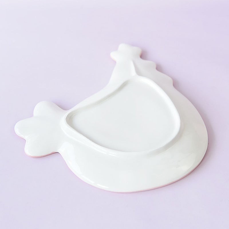 2 pcs Lovely Hen Shaped Ceramic Dish Delicate Candy Cake Service Plate - Image 5
