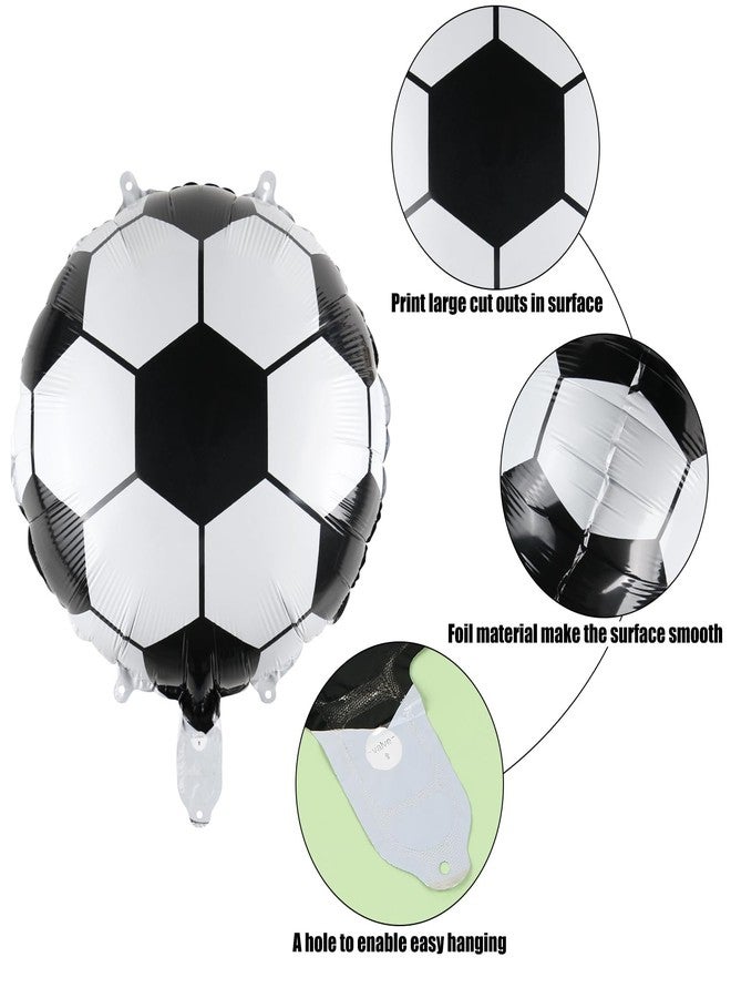 EVERMARKET 10 Pieces 18 inches Soccer Balloons Soccer Themed Party Decorations Foil Mylar Soccer Ball Balloons For Birthday Sports Graduation Party Decoration (Sports) - Image 3