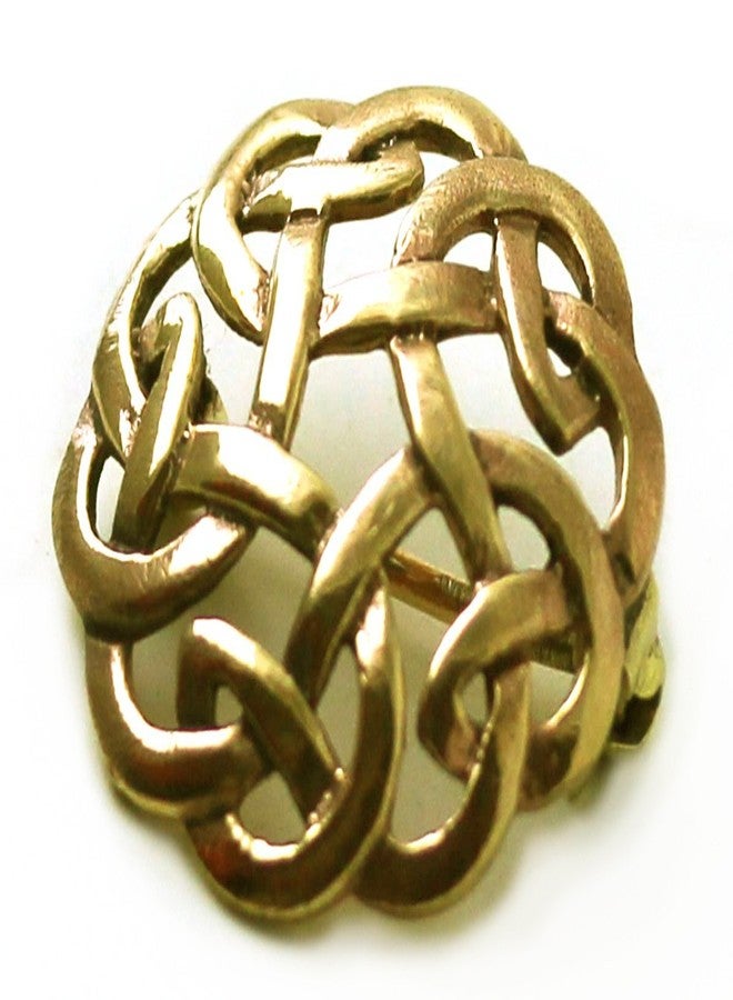 LynnAround Bronze Gold Filigree Brooches, Clothes Fasteners - Cloak, Shawl, Scarf Pin, Celtic Irish Norse Vintage Jewelry (0.94) - Image 2