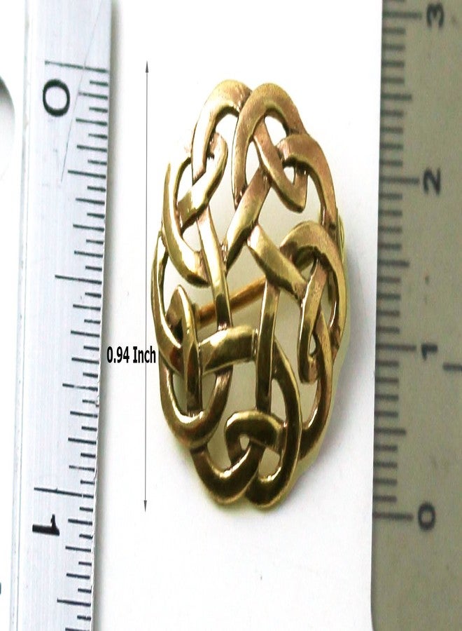 LynnAround Bronze Gold Filigree Brooches, Clothes Fasteners - Cloak, Shawl, Scarf Pin, Celtic Irish Norse Vintage Jewelry (0.94) - Image 4