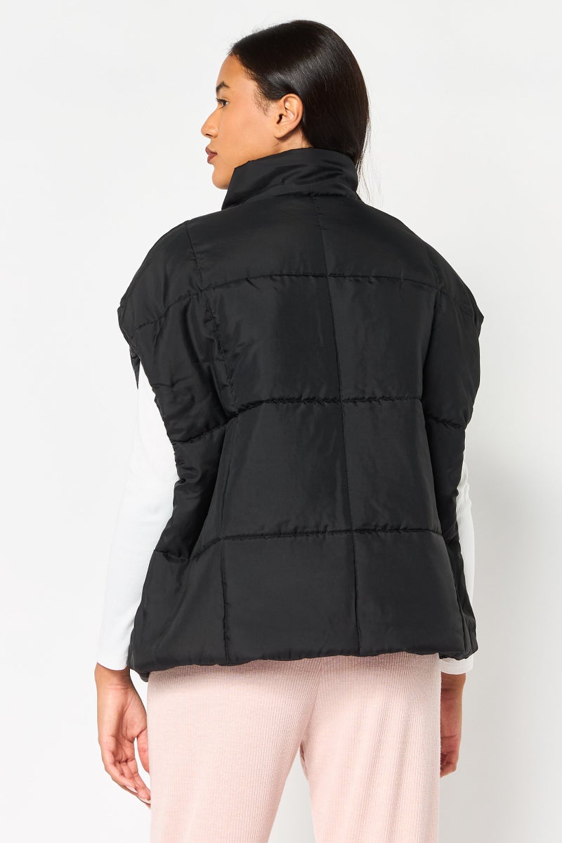 Nike Women Therma Fit Sleeveless Embroidered Logo Vest Jacket, Black - Image 4