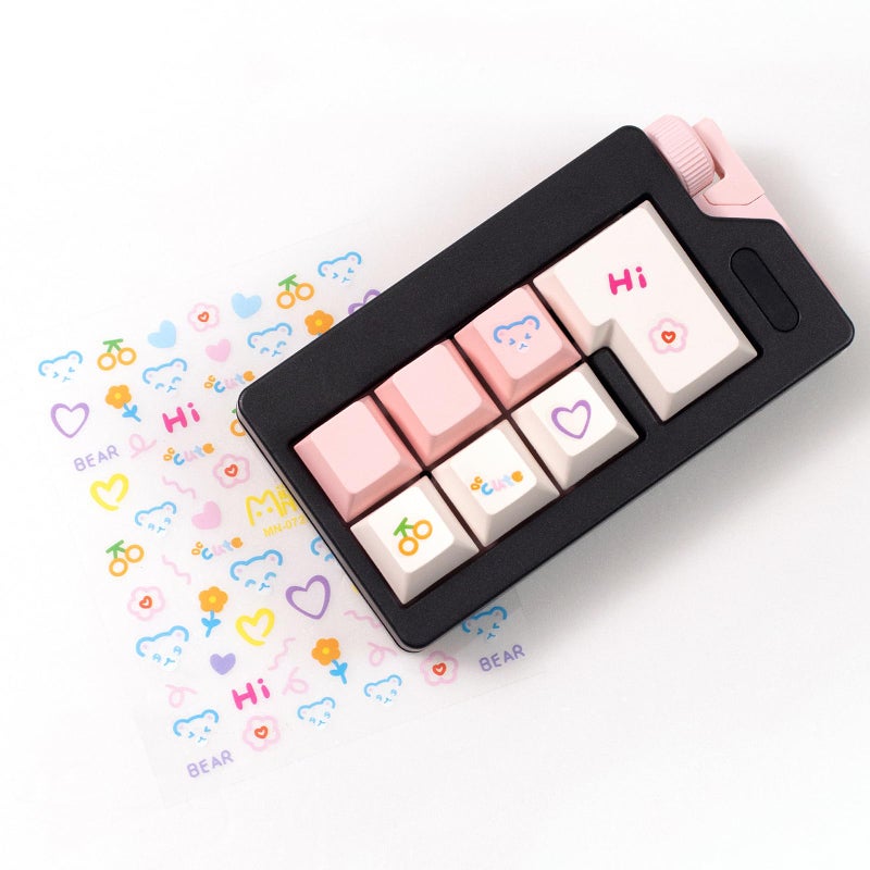 Gliging Keyboard Fidget Toys, Pink Loud Keyboard Clicker Fidget Button Toy for Stress Relief, Cute Linear Finger Clicker Sensory Toys for Adults (Black Pink) - Image 1