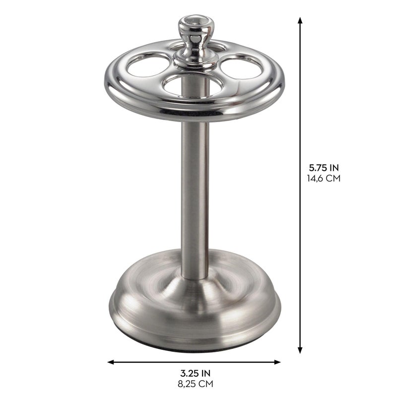 InterDesign iDesign Steel Toothbrush Holder Stand The York Collection - Four Divided Compartments, 3.25” x 3.25” x 5.75”, Split Finish - Image 2