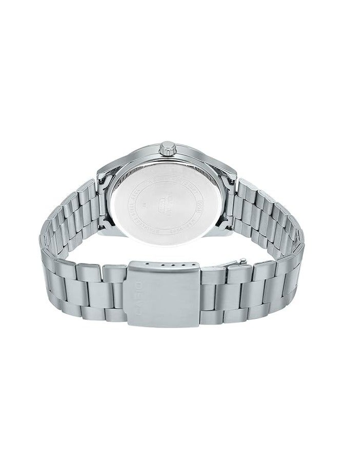 كاسيو ساعة كاسيو للرجال - انالوج، عرض التاريخ، ميناء ابيض، وسوار ستانلس ستيل MTP-VD03D-7A - Image 3