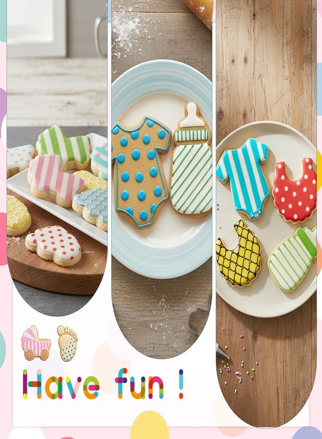 ElevateTech Baby Shower Cookie Cutters, 6 Pcs Baby Carriage, Onesie, Bib, Bottle, Rattle, Foot Biscuit Cutters Fondant Molds Stainless Steel Cookie Cutter for Baby-Shower Birthday Party - Image 4